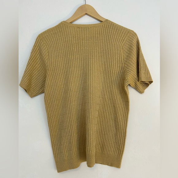 ⚜️VINTAGE Alfred Dunner Gold Cable Knit SS Top - Picture 4 of 4